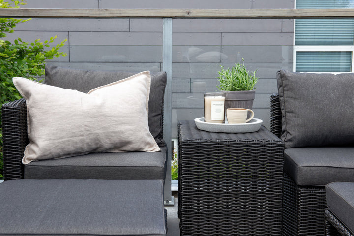 Venture Home Quad - Sofa Set- Black - Wicker -