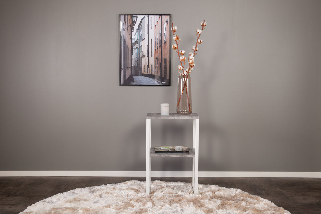 Venture Home Rise Bedside Table - White / Concrete-Look 45*30*H70