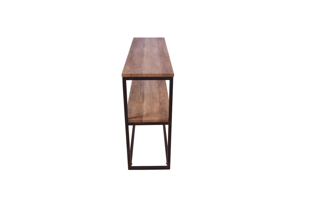 Venture Home Rise Side Table Double - Black / Vintage Teak -look