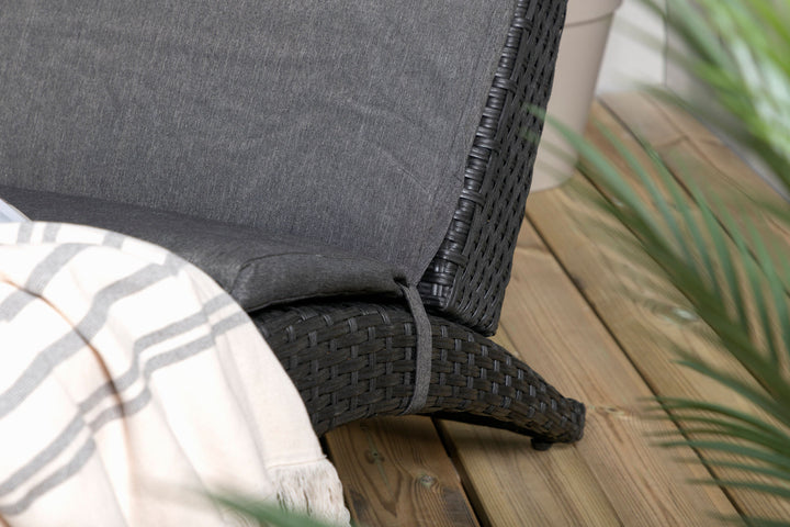 Venture Home Archie - Sun Lounge inc. Cushion- Black - Wicker -