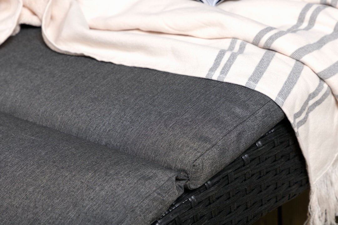 Venture Home Archie - Sun Lounge inc. Cushion- Black - Wicker -