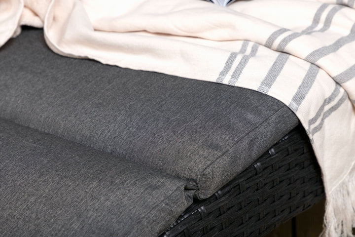Venture Home Archie - Sun Lounge inc. Cushion- Black - Wicker -
