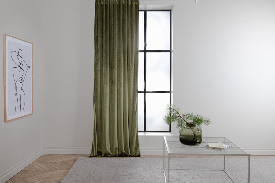 Venture Home Mary Curtain Polyester/velvet - Green / - 250*135