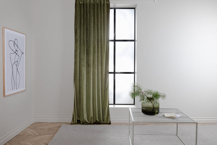 Venture Home Mary Curtain Polyester/velvet - Green / - 250*135