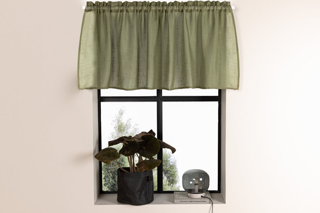 Venture Home Kaya Curtain Polyester/fake linen - Green - 55*250 - Pelmet