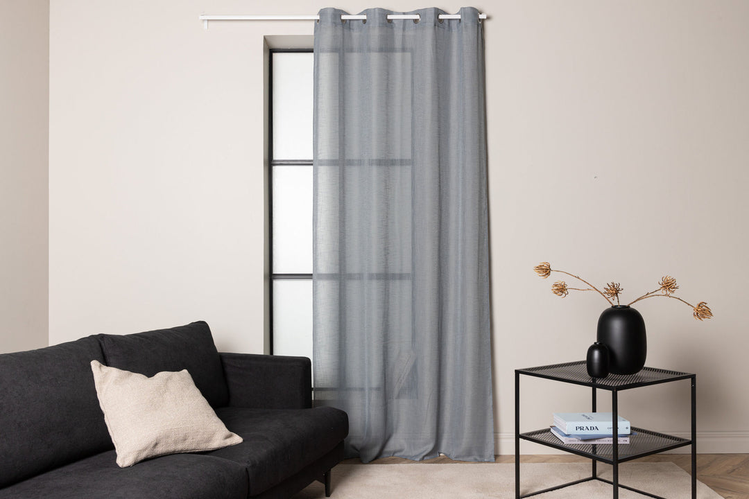 Venture Home Kaya Curtain Polyester/fake linen - Grey - 140*290 - Eyelet
