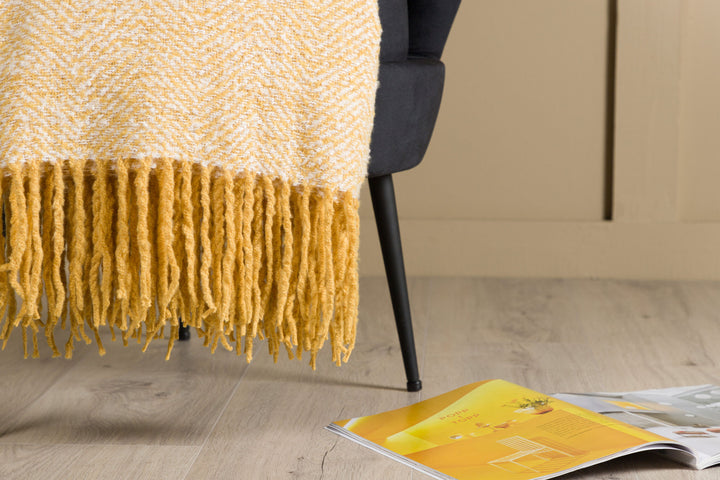 Venture Home Toby Throw Polyester - Yellow/white / - 170*130
