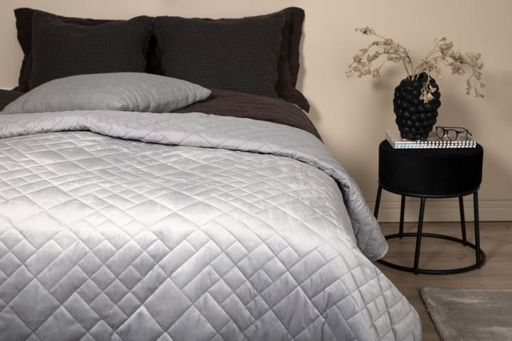 Venture Home Jilly Bedspread Polyester/velvet/microfiber - Light grey / - 260*260