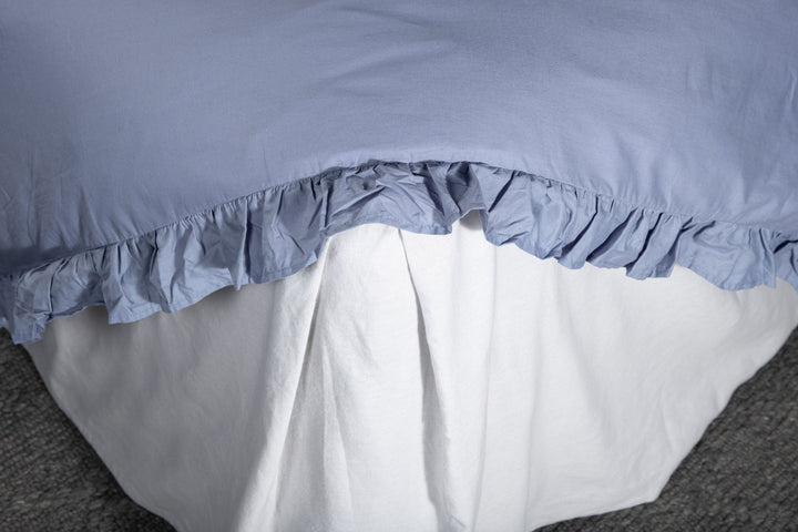 Venture Home Levi Bed Set Cotton w ruffle - Blue - 150*200