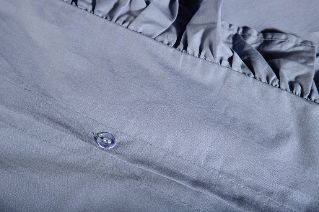 Venture Home Levi Bed Set Cotton w ruffle - Blue - 150*200