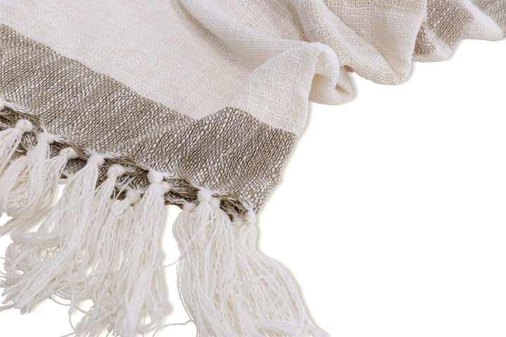 Venture Home Sandy Throw Slub/polyester - Offwhite/beige/brown / - 170*130