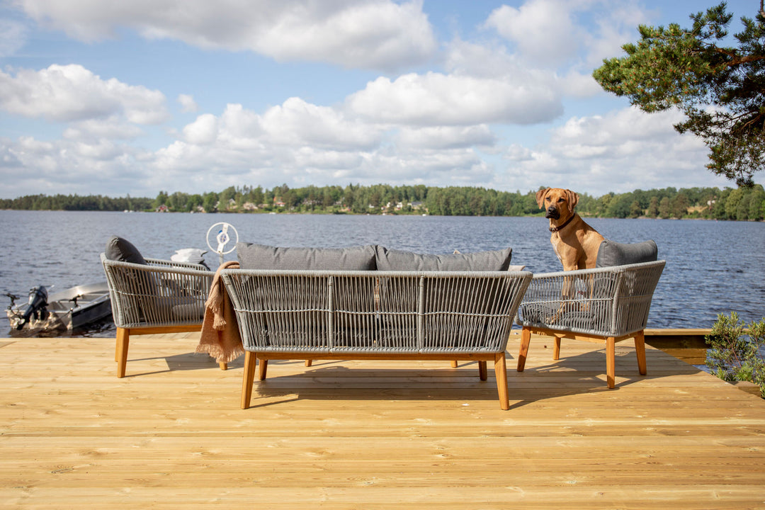 Venture Home Chania Sofa set - Grey/Acacia
