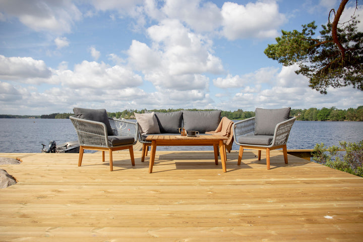 Venture Home Chania Sofa set - Grey/Acacia