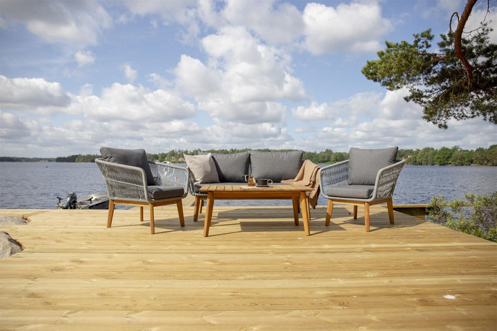 Venture Home Chania Sofa set - Grey/Acacia