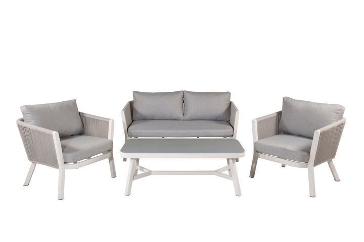 Venture Home Virya Lounge set (3+2+1) White alu / Grey rope / grey cushion