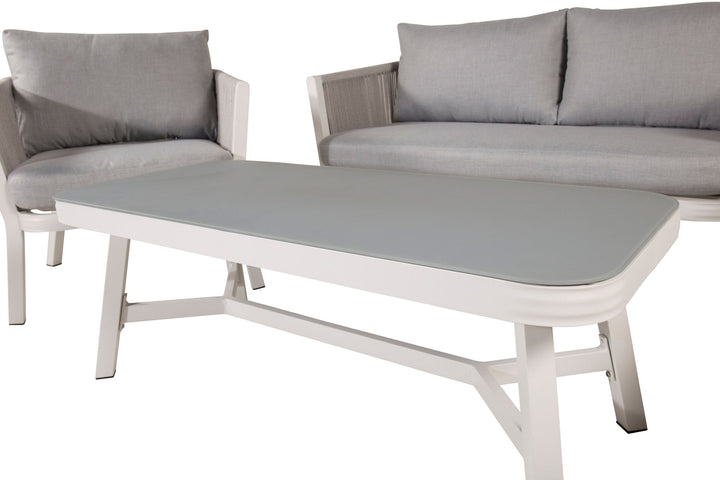 Venture Home Virya Lounge set (3+2+1) White alu / Grey rope / grey cushion