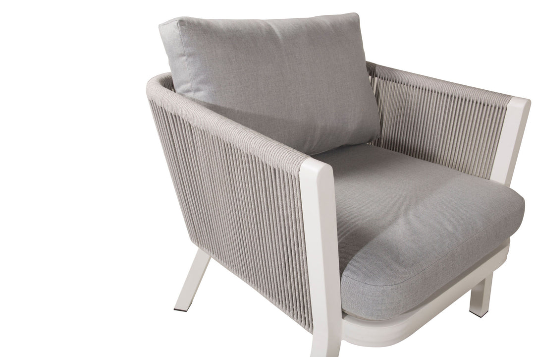 Venture Home Virya Lounge set (3+2+1) White alu / Grey rope / grey cushion