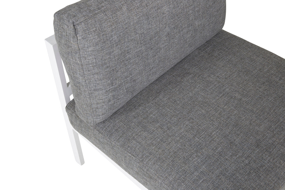 Venture Home Copacabana Middle Part - White Alu / Grey Cushion