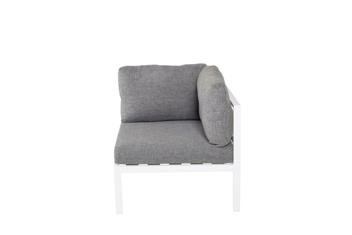 Venture Home Copacabana Corner Part - White Alu / Grey Cushion
