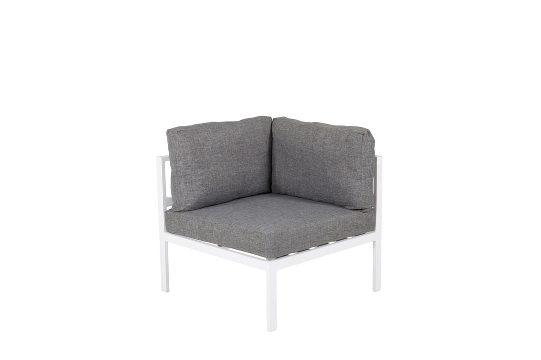 Venture Home Copacabana Corner Part - White Alu / Grey Cushion