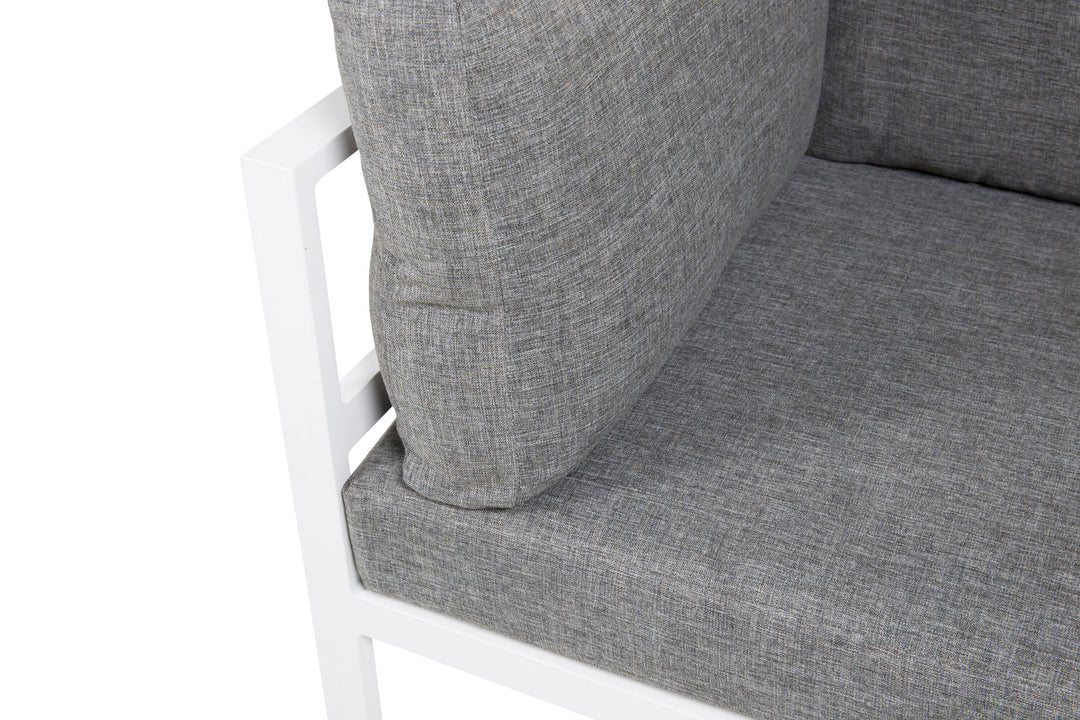Venture Home Copacabana Corner Part - White Alu / Grey Cushion