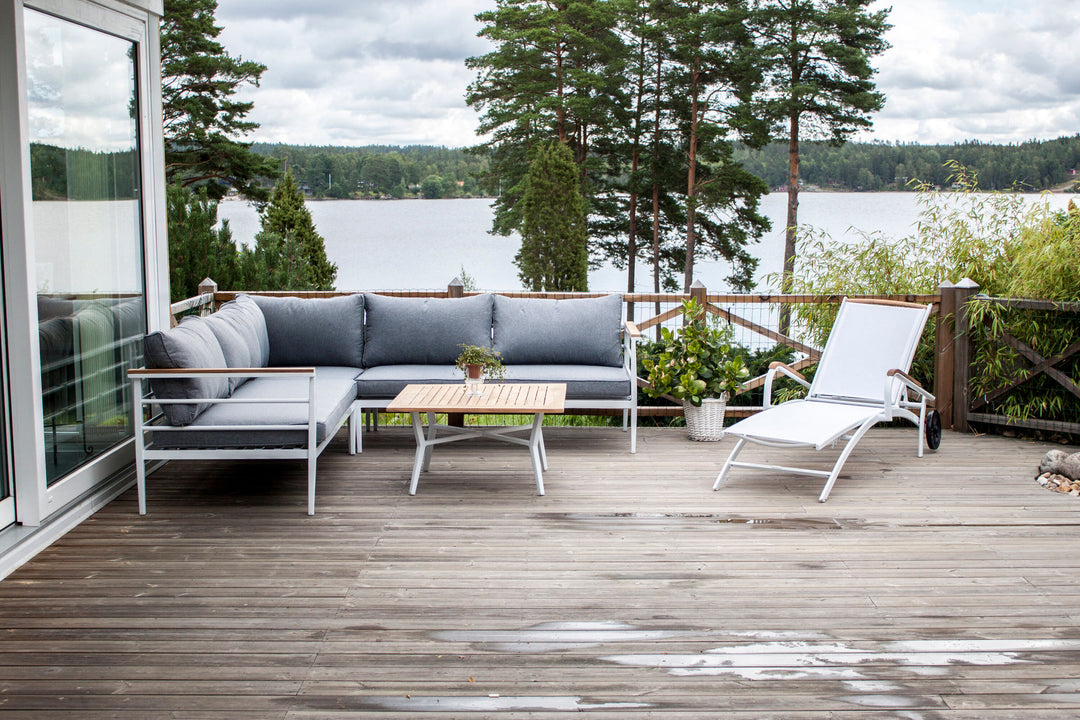 Venture Home Mexico Corner Sofa - White Alu / Teak