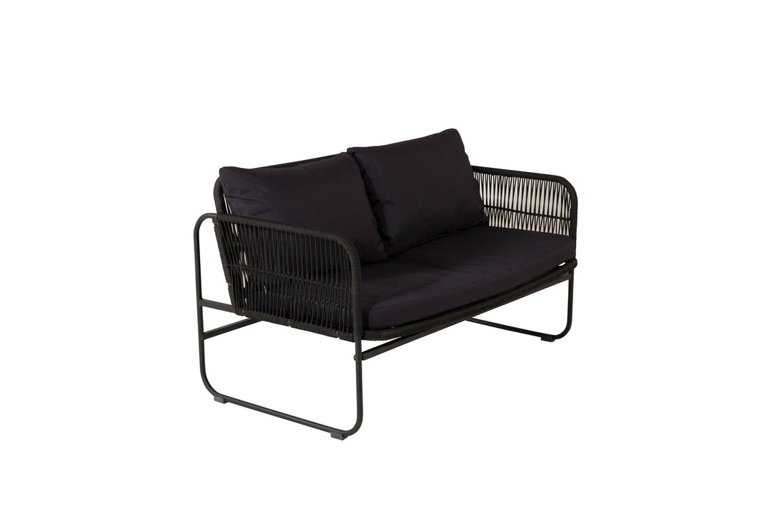 Venture Home Utah Lounge set - Black - Black rope (two seater + 2 one seater + table)