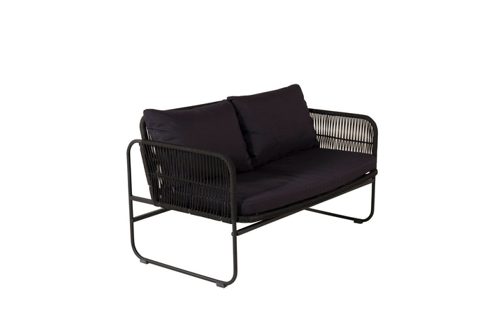 Venture Home Utah Lounge set - Black - Black rope (two seater + 2 one seater + table)