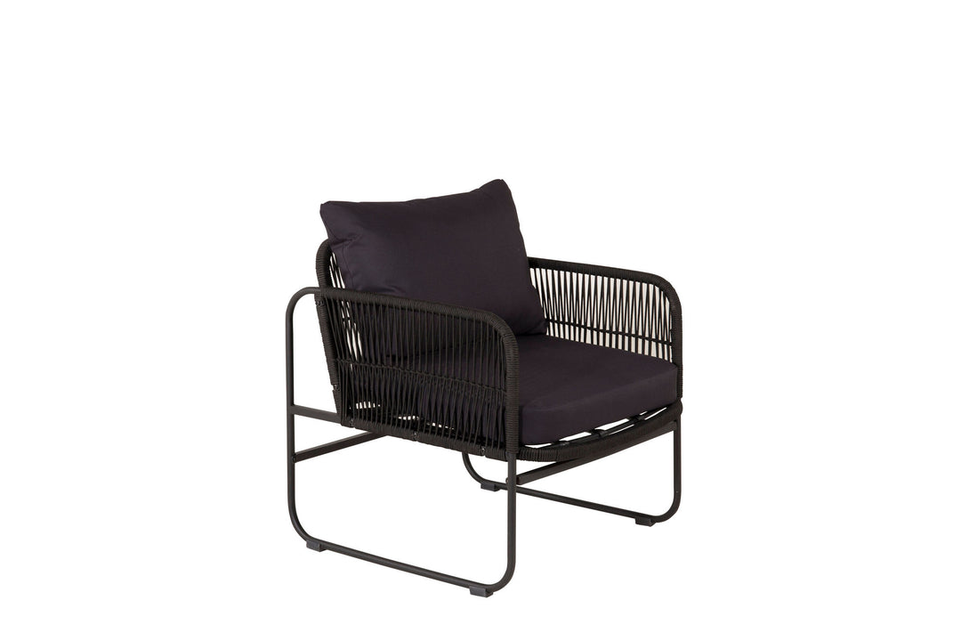 Venture Home Utah Lounge set - Black - Black rope (two seater + 2 one seater + table)