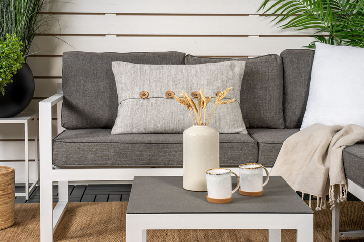 Venture Home Salvador Corner Sofa - White / Grey cushions