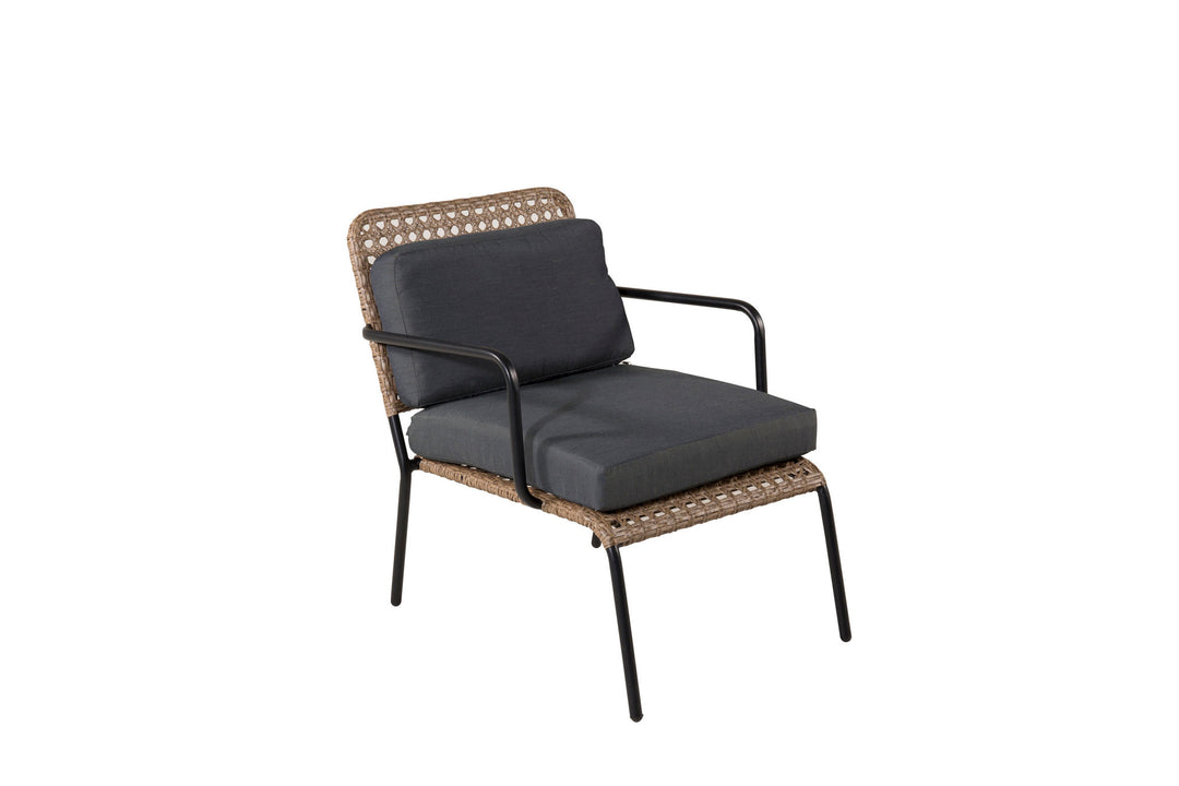 Venture Home Paola Sofa set - Black Steel / Nature Wicker / Black Cushion