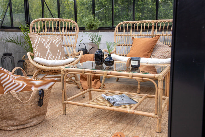 Venture Home Ella Lounge Set (3+2+1) Rattan / Offwhite Cushion