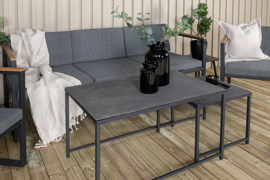 Venture Home Dakar Sofa set -Black frame/grey cushion,/Spray stone Glass