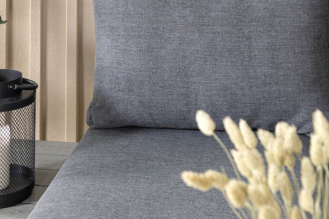 Venture Home Odense sofa set- - BLACK alu / Grey Cushion / Grey Aintwood
