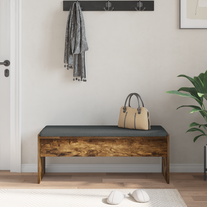 Hallbænk med pude Røget eg 103 x 38 x 40 cm