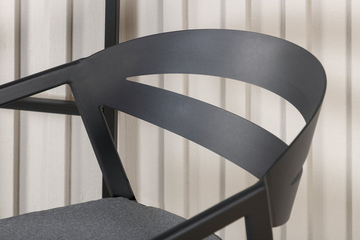 Venture Home Slit - Dining Chair inc Cushion- Black /Grey - Aluminium -