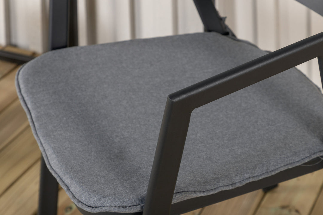 Venture Home Slit - Dining Chair inc Cushion- Black /Grey - Aluminium -