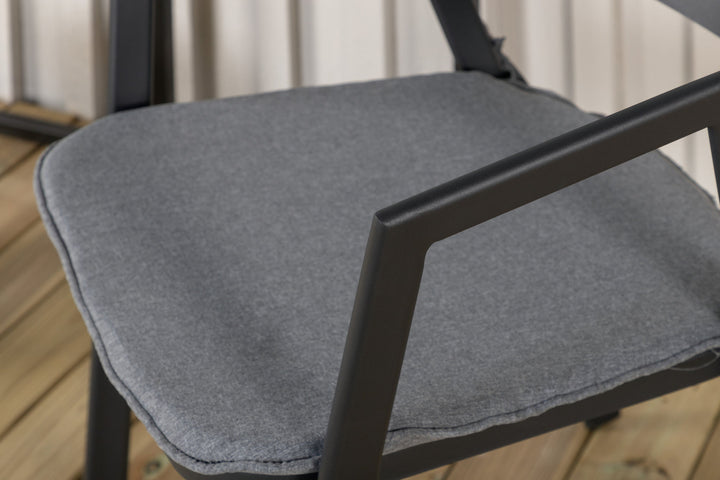 Venture Home Slit - Dining Chair inc Cushion- Black /Grey - Aluminium -