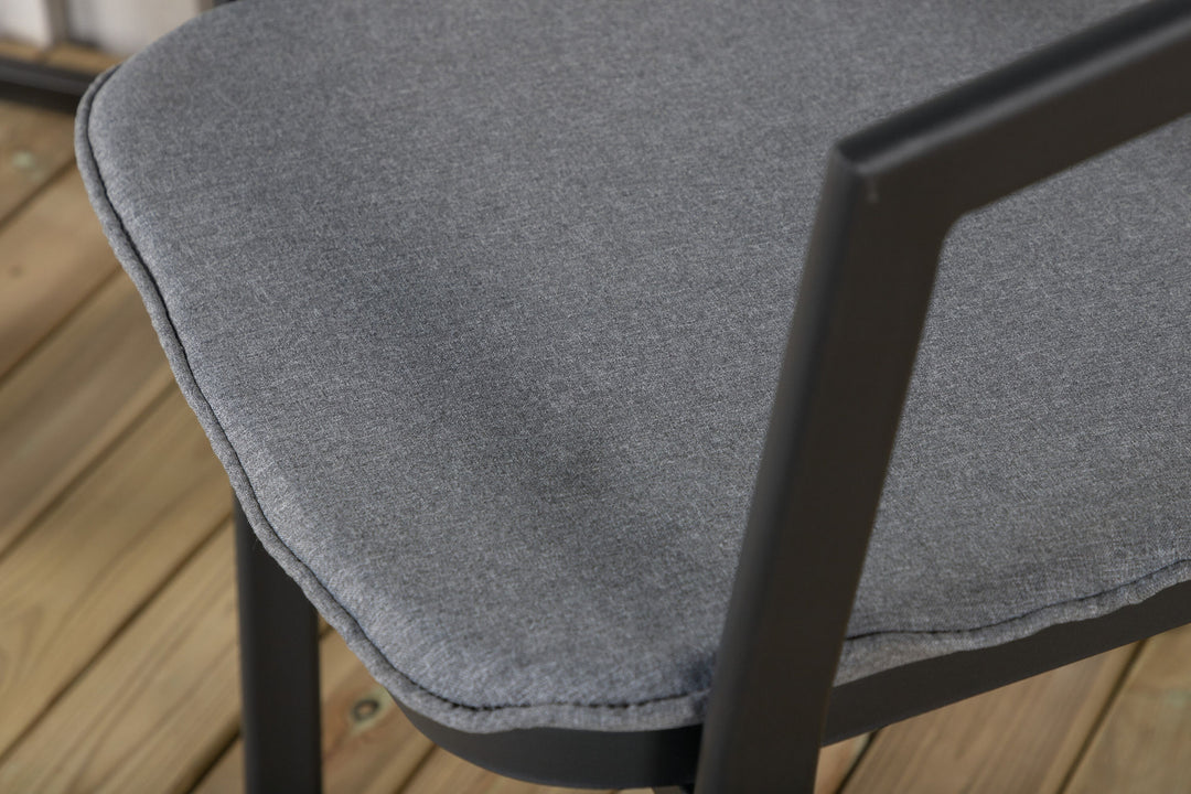 Venture Home Slit - Dining Chair inc Cushion- Black /Grey - Aluminium -