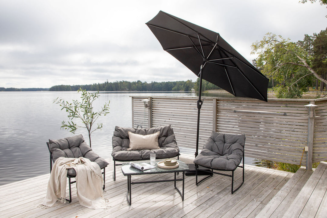 Venture Home Sabal - Umbrella with LED- Black - - 270cm
