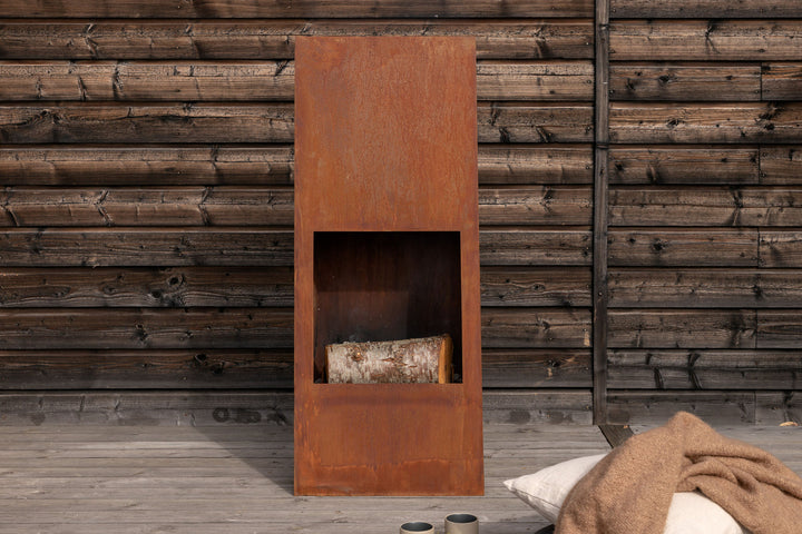Venture Home Bastian - Fire Basket Cube- Rusty Orange - -
