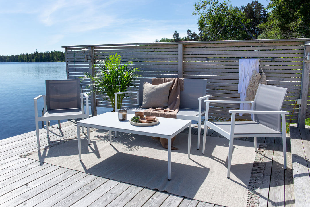 Venture Home Break - Sofa set- White / Grey - Aluminium / Textilene -