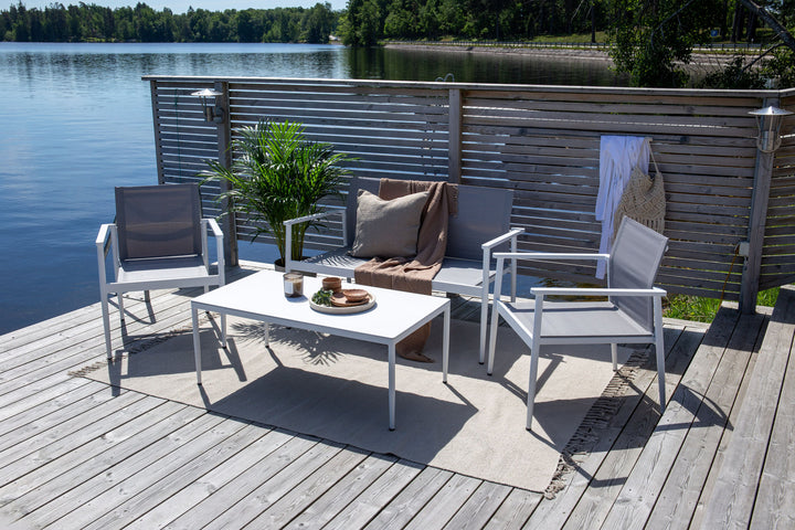 Venture Home Break - Sofa set- White / Grey - Aluminium / Textilene -