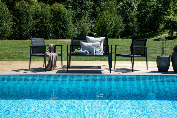 Venture Home Break - Sofa set- Black / Black - Aluminium / Textilene -