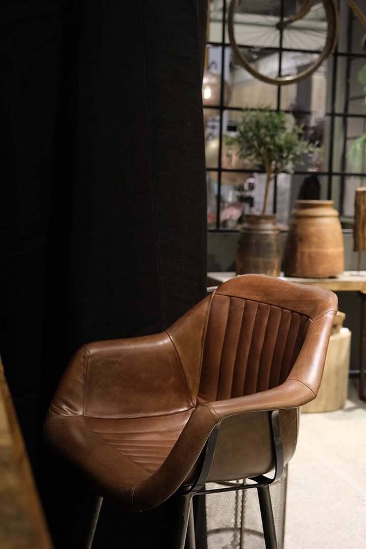 Trademark Living Icon læder barstol med armlæn