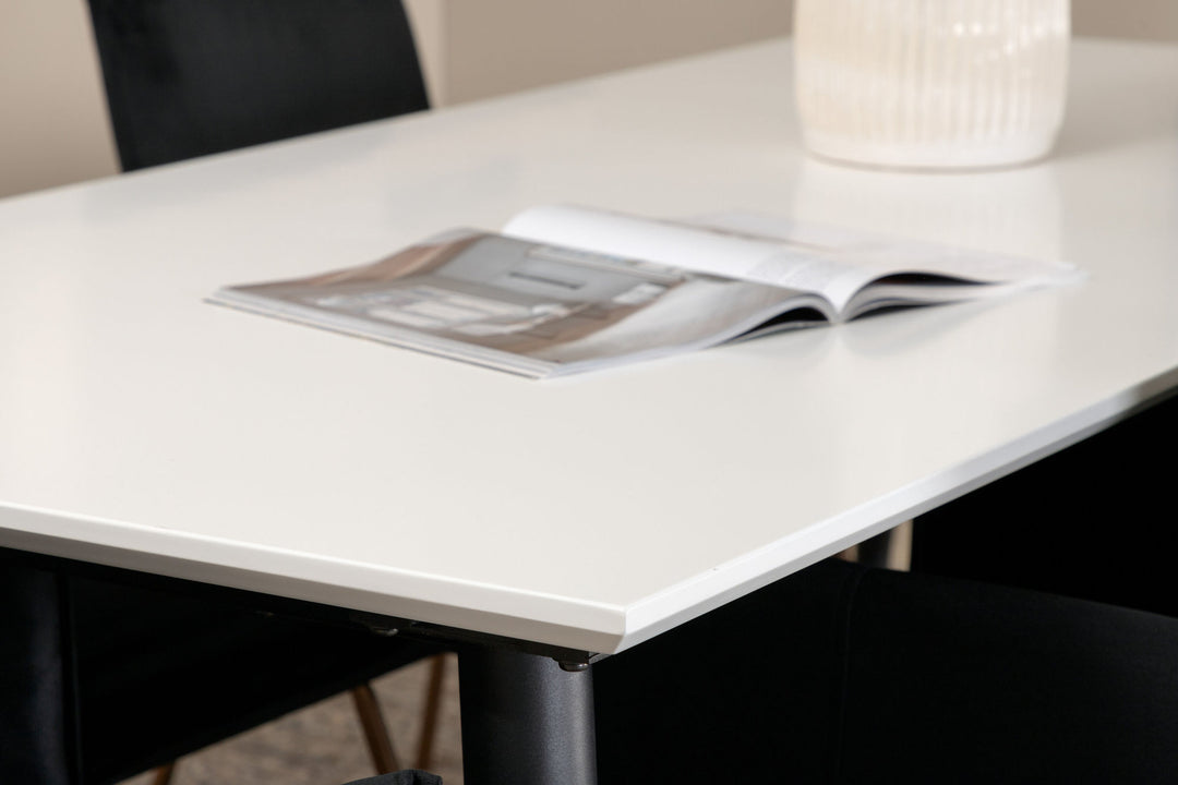 Venture Home Jimmy Dining Table - Black / White HPL+Petra Chair - Distressed Copper / Black Velvet_6