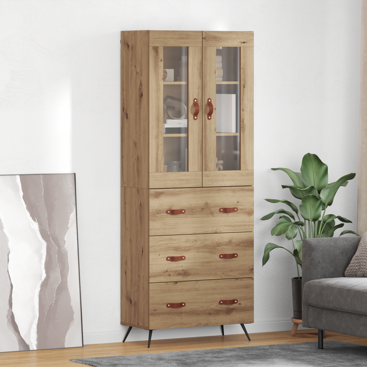 Højskab med hylde 2 pcs Artisan Egetræ Konstrueret træ