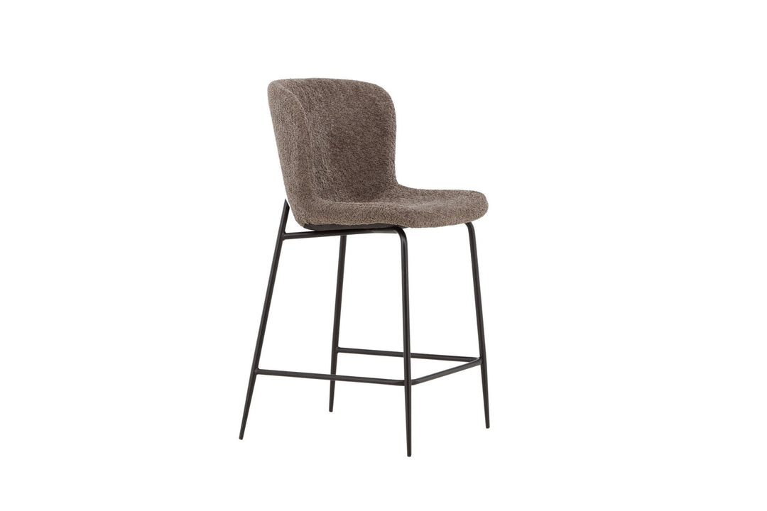 Venture Home Modesto Bar Chair - Black /  Brown boucle