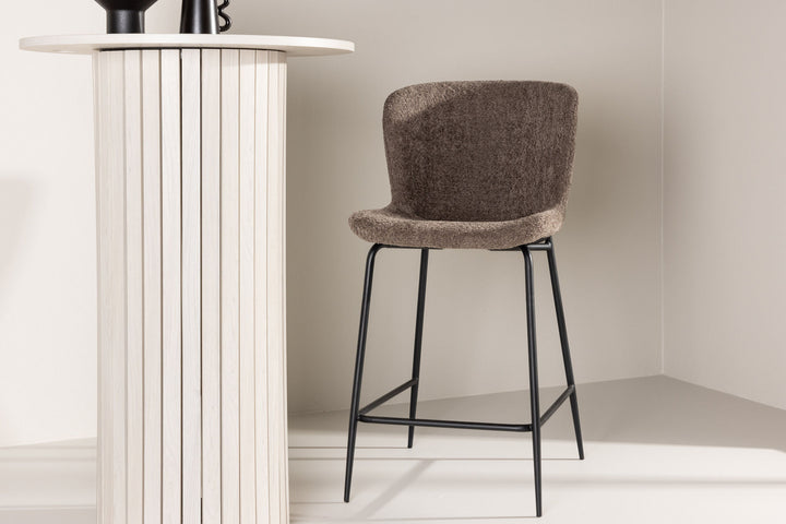 Venture Home Modesto Bar Chair - Black /  Brown boucle