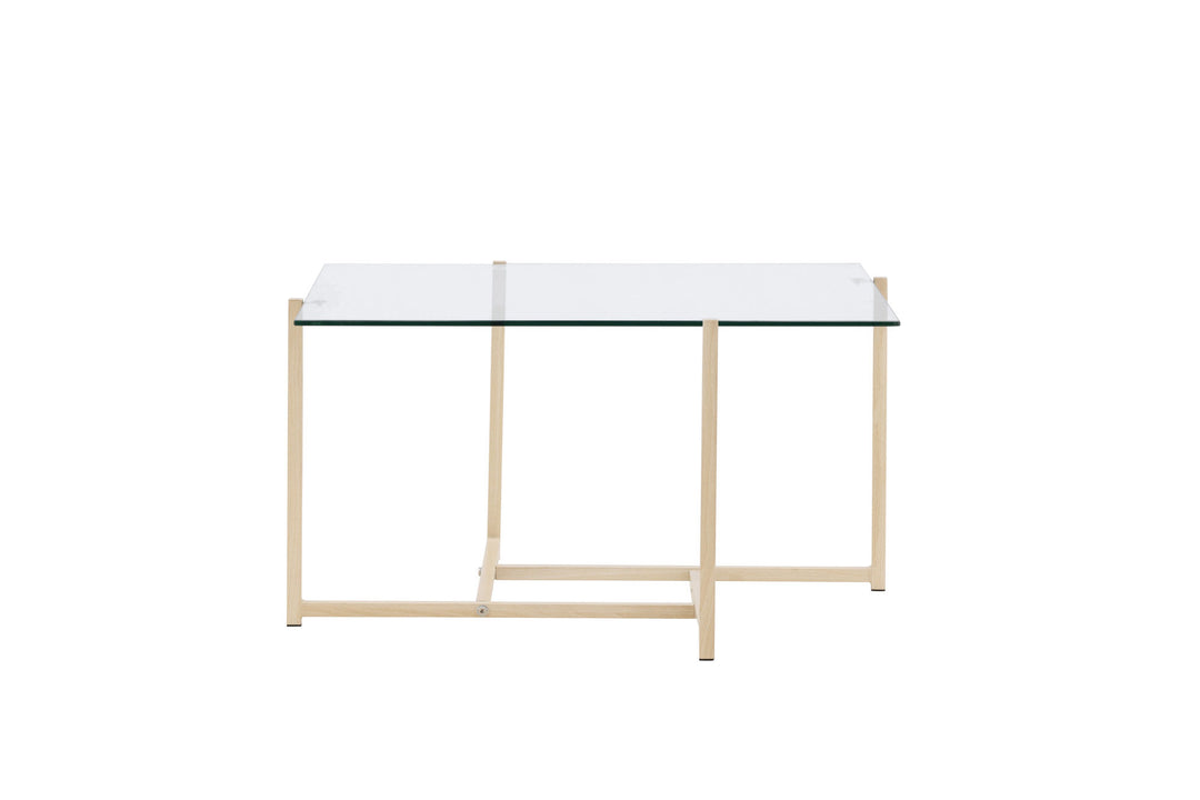 Venture Home Hybrid Sofa Table 80x80 cm - Glass/Nature /